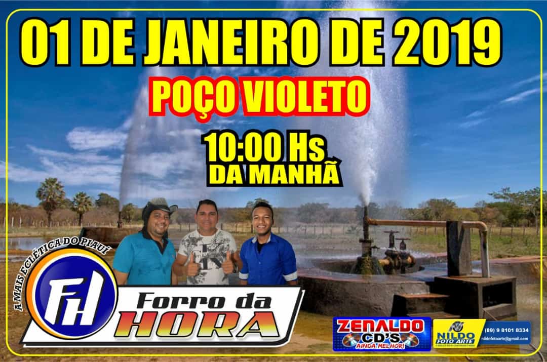 Dia 1º de janeiro de 2019, manhã de sol no poço Violeto