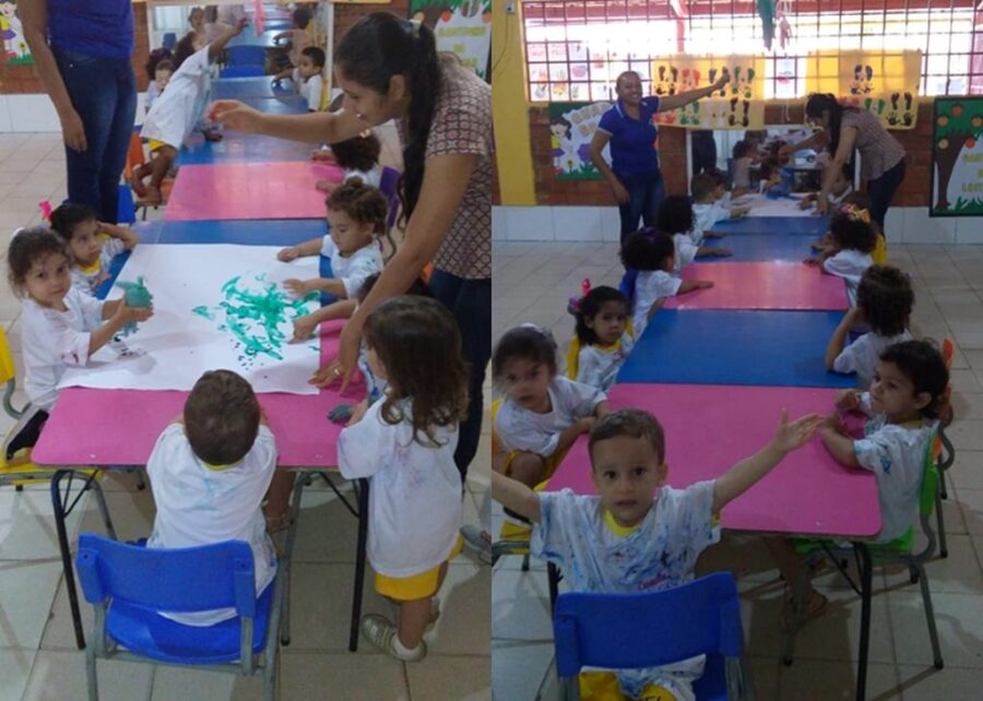 ESCOLA CELG: PINTURA COM LUVA A SENSORIAIS