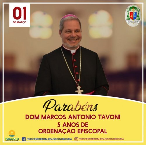 Bom Jesus | Dom Marcos Antonio Tavoni celebra o seu 5º ano de ordenação episcopal
