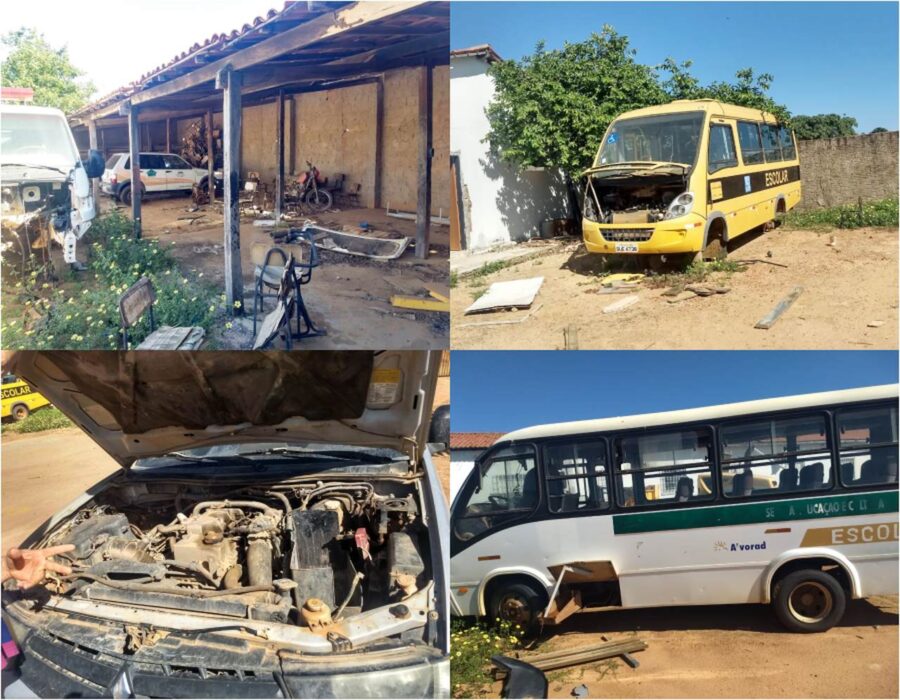 Josué Alves encontra a prefeitura abandonada e carros saqueados em Morro Cabeça no Tempo