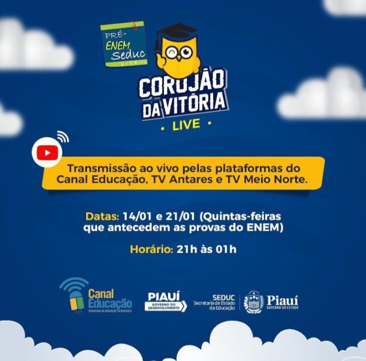 Seduc promove Live Corujão da Vitória nesta quinta (14)
