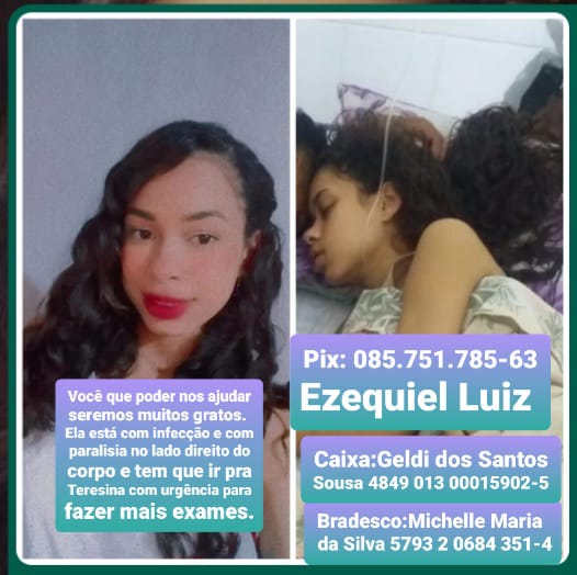 Mãe pede ajuda para filha que está internada em estado grave no Hospital de Bom Jesus