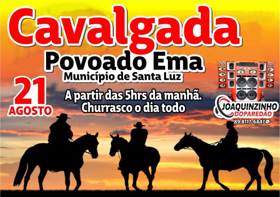 Santa Luz: Povoado Ema realizará Cavalgada e Torneio de Futebol nos dias (20 e 21)