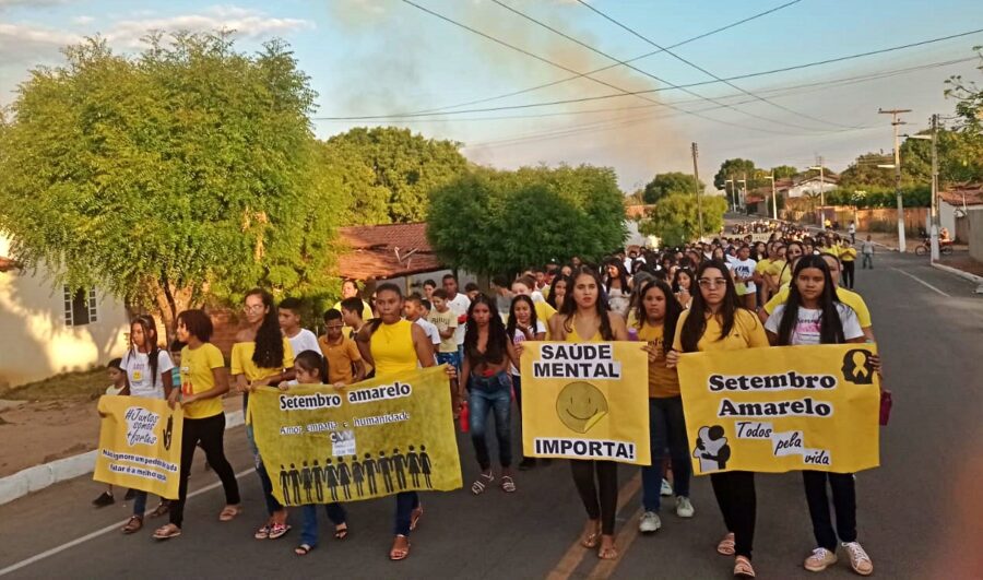 Prefeitura de Palmeira do Piauí realiza caminhada em alusão ao "Setembro Amarelo"