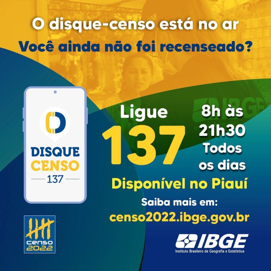 IBGE lança Disque Censo para quem ainda não foi recenseado no Piauí