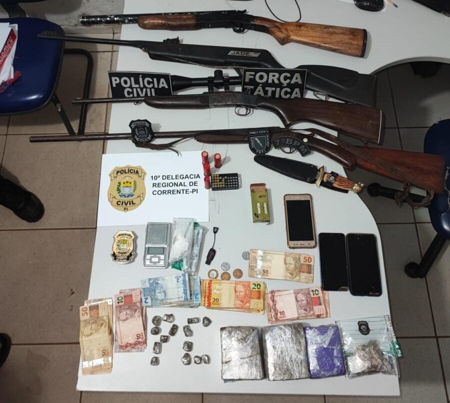 Operação da Polícia Civil apreende drogas e objetos furtados em Corrente, Sul do PI