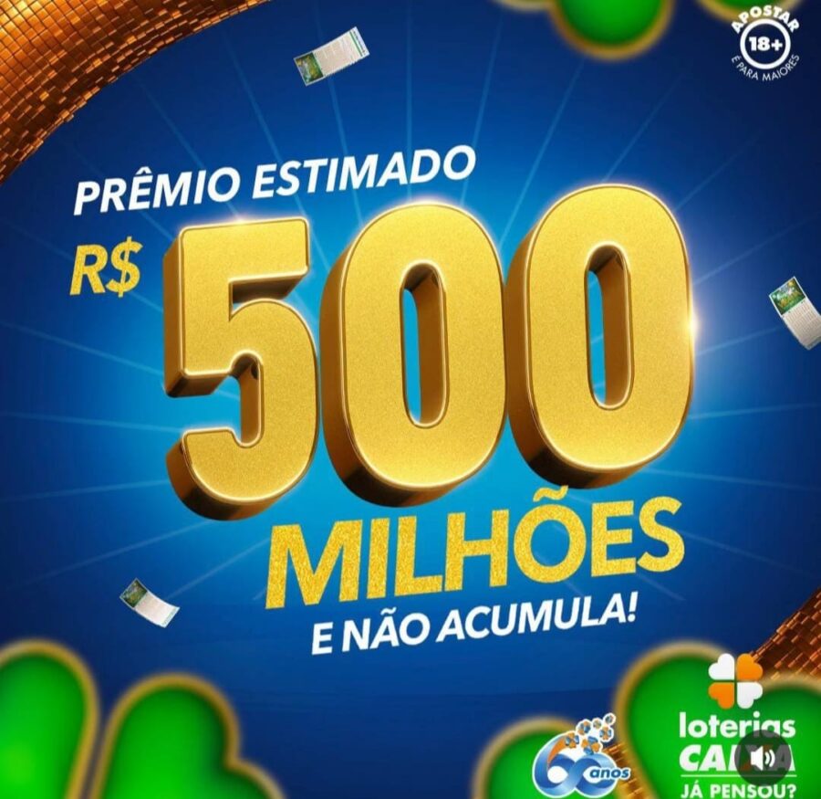 Mega da Virada terá prêmio recorde de R$ 500 milhões, estima caixa