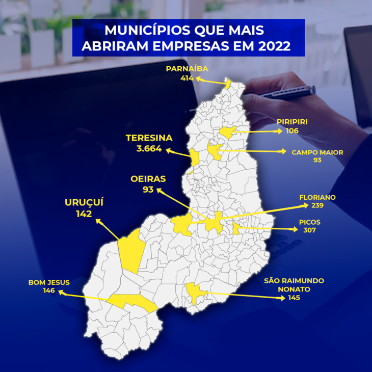 Piauí acumula 264.327 empresas ativas em 2022; Bom Jesus foi o 5º que mais abriu