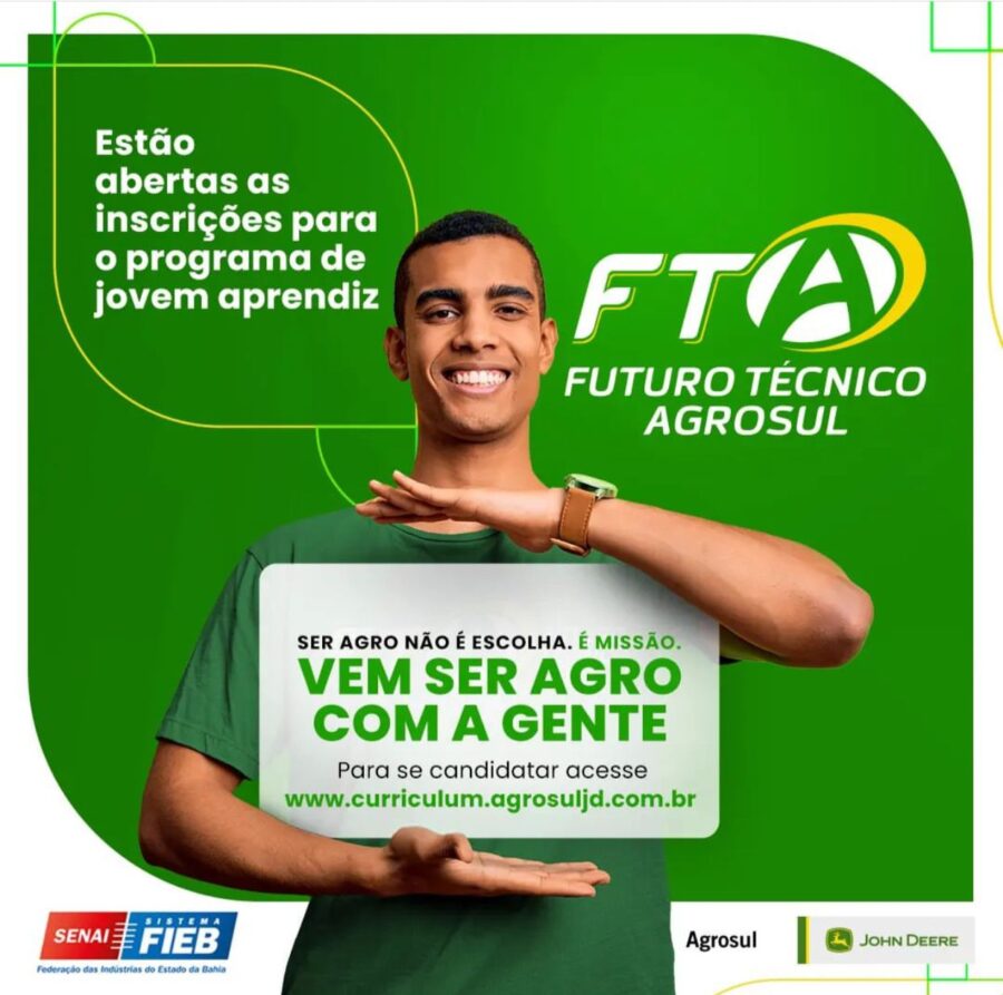 Estão abertas as inscrições para o programa de jovem aprendiz: FTA – Futuro Técnico Agrosul