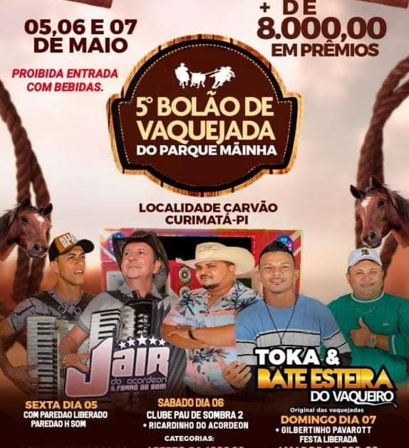 5ª edição da Vaquejada do Parque "Mãinha" em Curimatá; veja programação