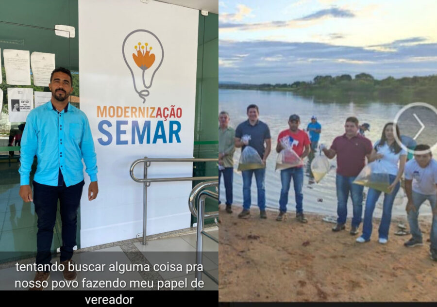Vereador e vice-prefeito acompanham distribuição de alevinos na Barragem Algodões II em Curimatá