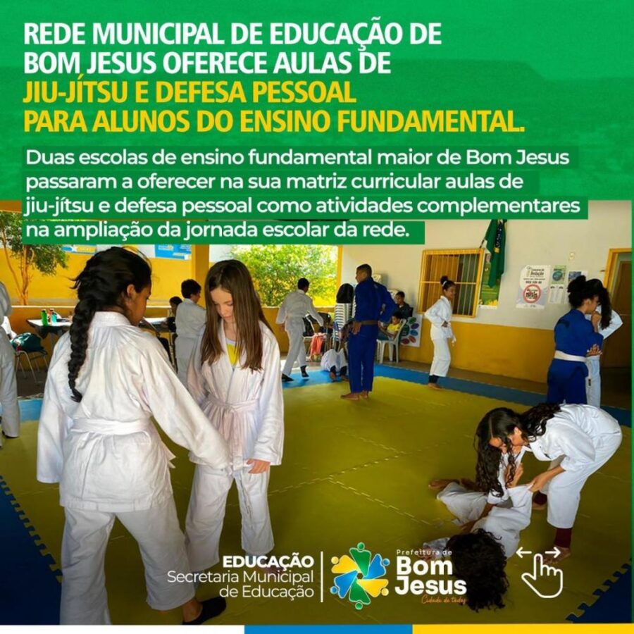 Educação de Bom Jesus oferece aulas de Jiu-Jítsu e defesa pessoal