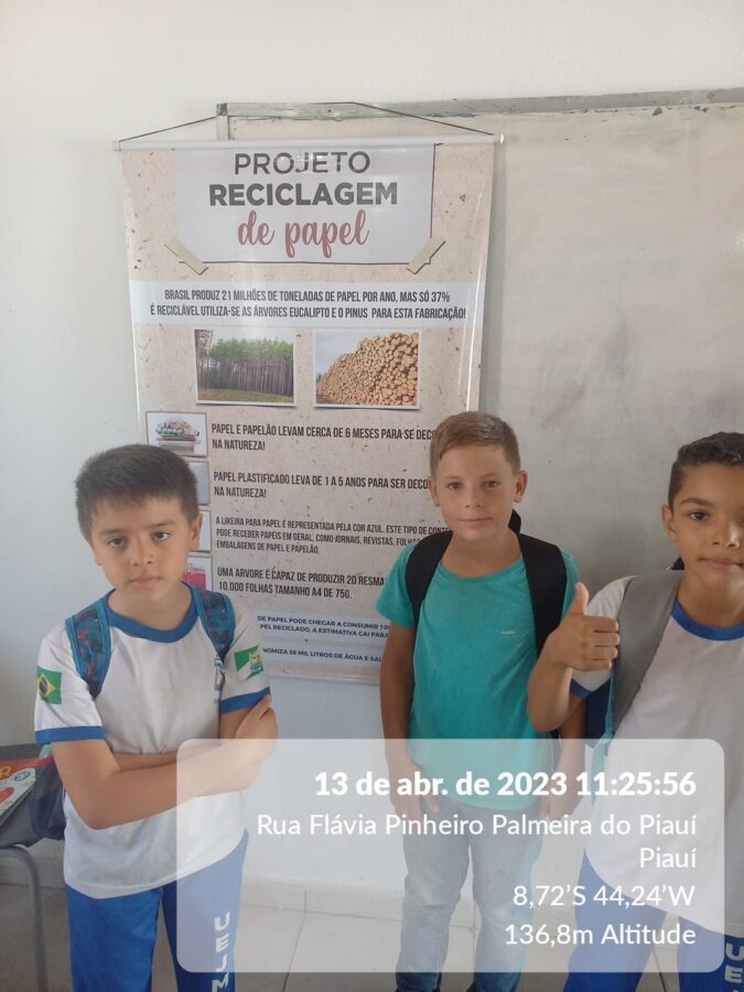 Meio Ambiente: Projeto de reciclagem é realizado em escola de Palmeira do Piauí