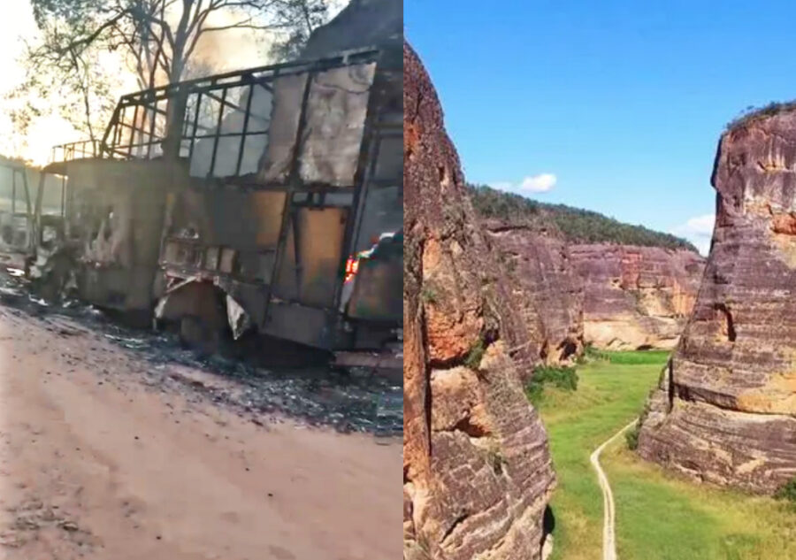 Motorhome que pegou fogo nos Cânions do Viana é de casal do Rio de Janeiro