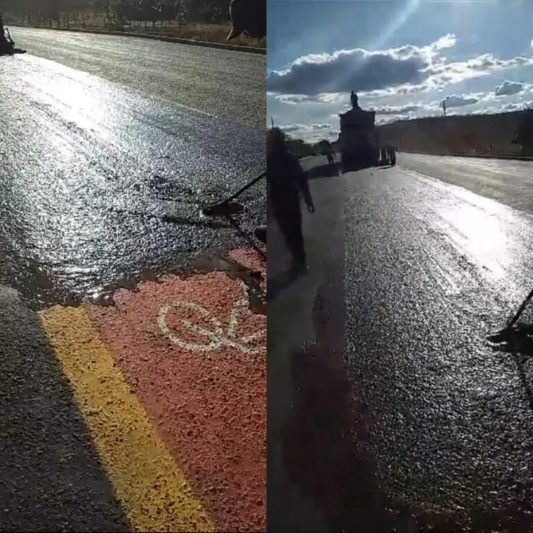 Ciclofaixa implantada no meio de rodovia do Piauí é apagada após repercussão; veja