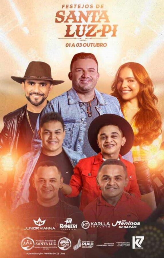 Prefeitura de Santa Luz divulga programação de shows durante Festejos