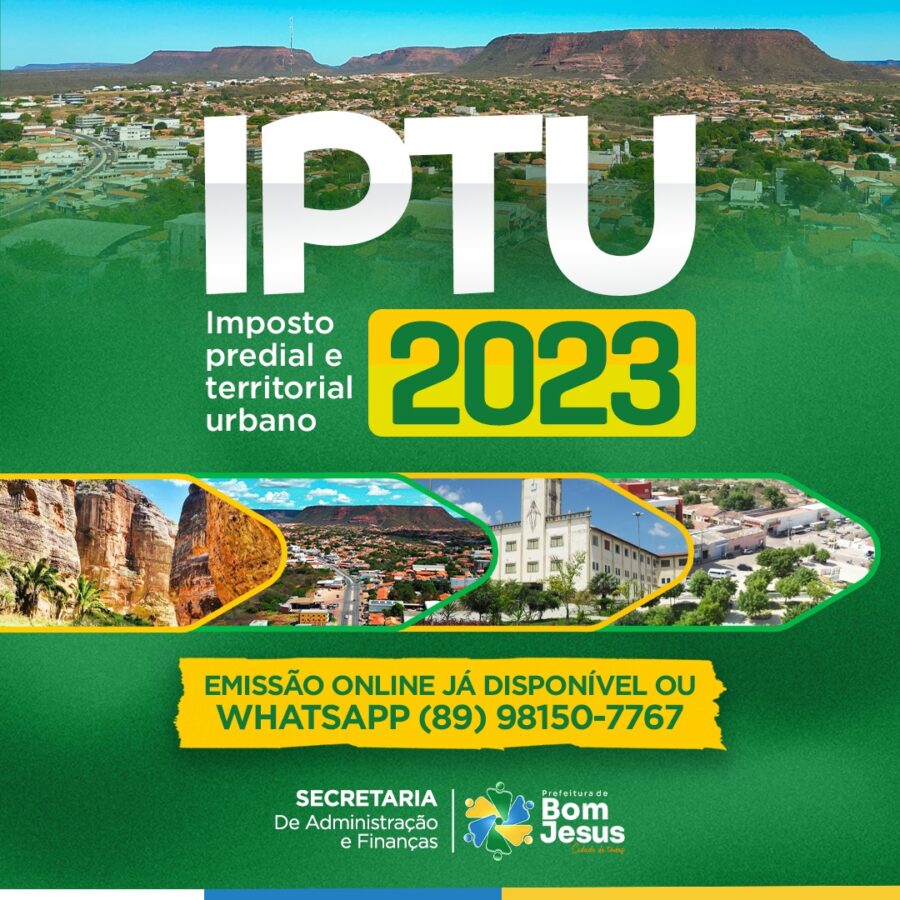 Consulta dos valores do IPTU 2023 já disponível em Bom Jesus; veja como acessar