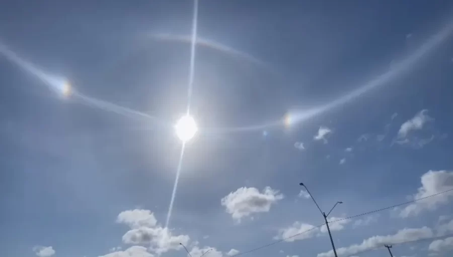 "Parélio": Litoral do Piauí amanhece com fenômeno solar raríssimo no céu