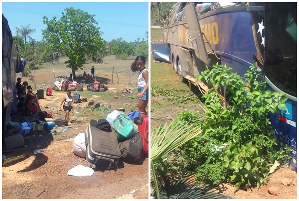 Ônibus tomba em curva e deixa pelo menos 20 pessoas feridas no norte do Piauí