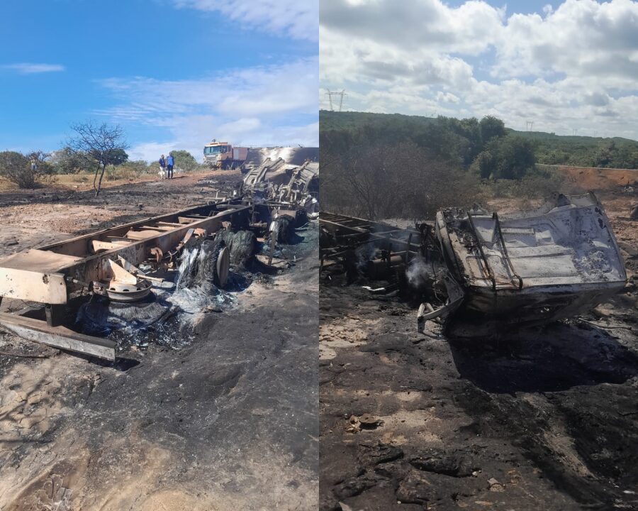 Dois jovens morrem carbonizados após caminhão-tanque explodir no Sul do Piauí