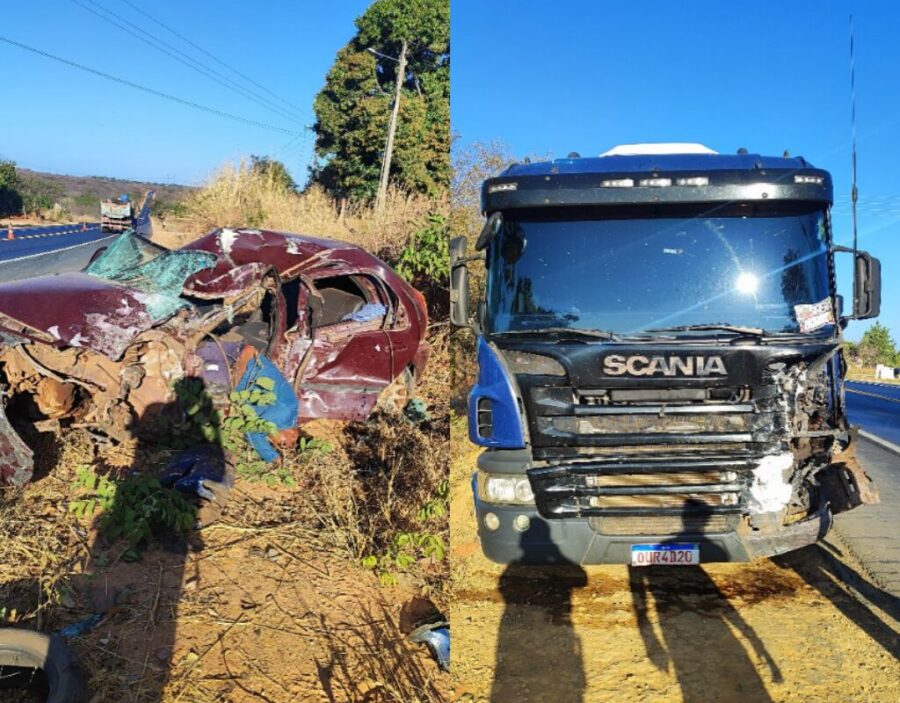 Homem morre após colisão frontal entre veículo e carreta na BR-135 no Sul do Piauí; morotista foge