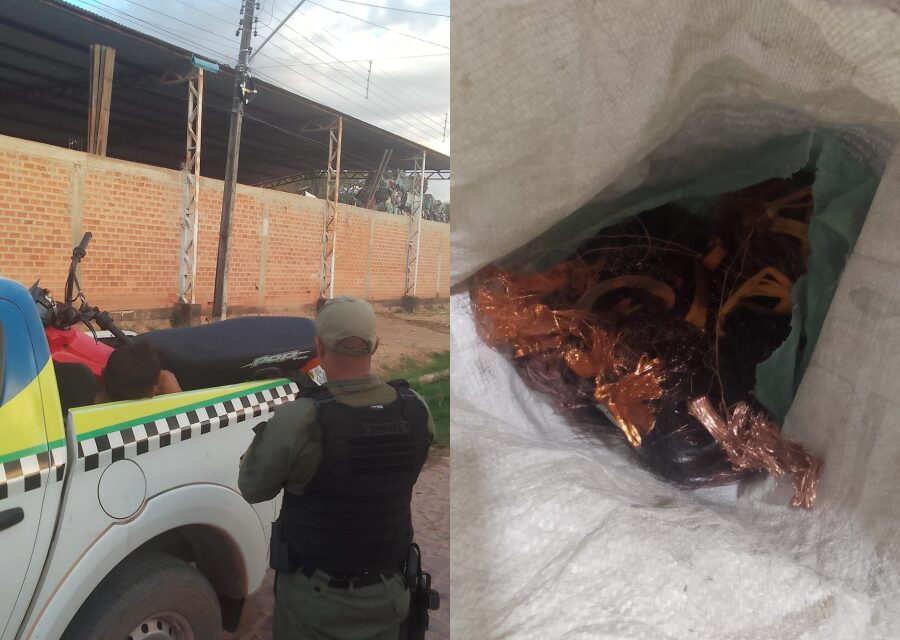 PM de Cristino Castro prende suspeito de furto e detém empresária por receptação de cobre do Estádio de Futebol