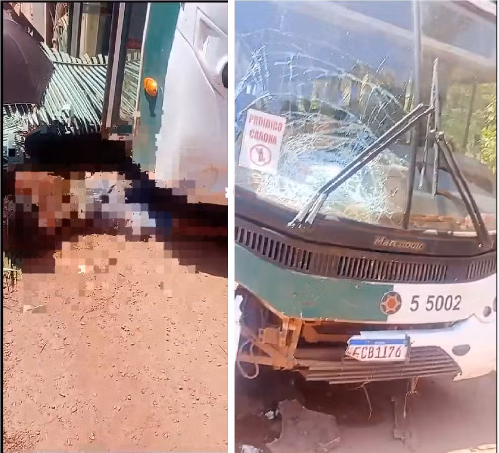 Ônibus escolar atropela motociclista e motorista abandona veículo com estudantes dentro no Piauí