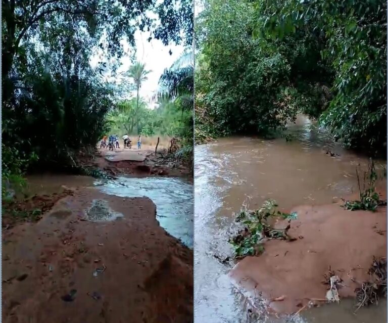 Moradores de São Pedro do Piauí ficam ilhados após ponte ser arrastada durante chuva