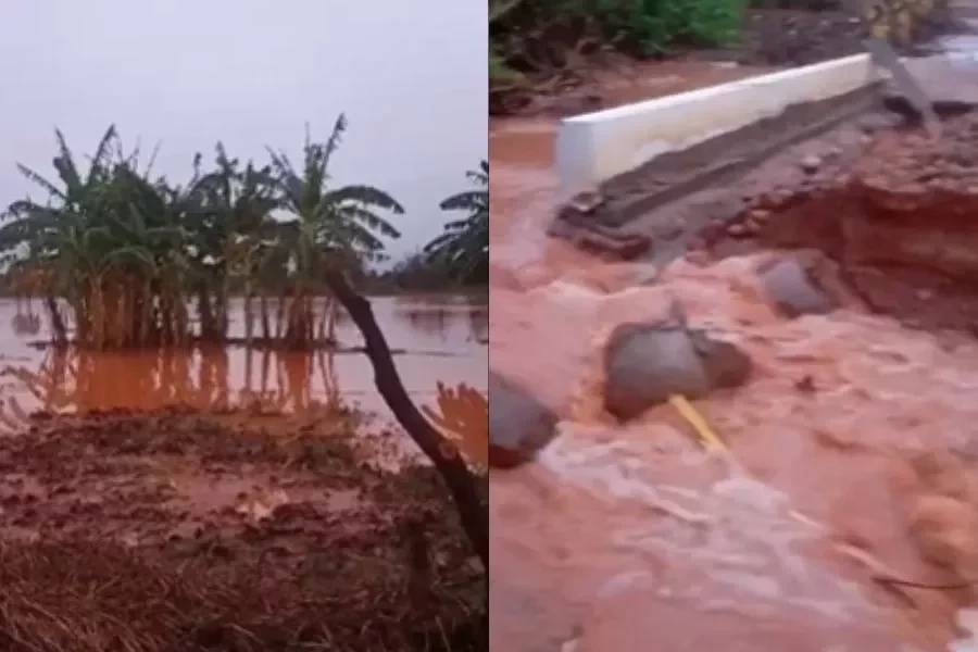 Chuvas destroem rua e alagam município no Sul do Piauí: Inmet divulga dois alertas de perigo: (vídeo)