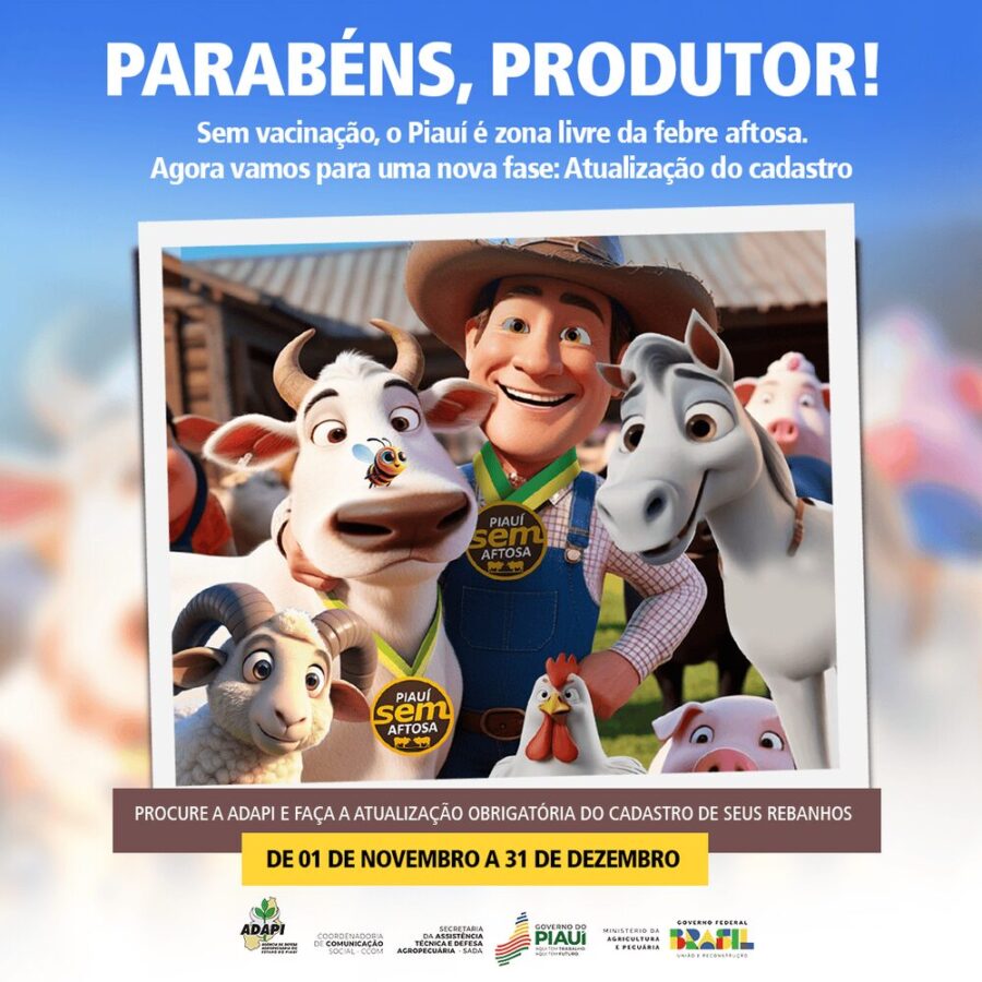 Piauí inicia campanha de atualização de rebanhos de olho em selo internacional