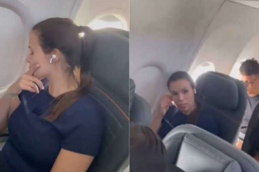 (Vídeo) : mulher, que recusou trocar de lugar com criança em avião, viraliza na web