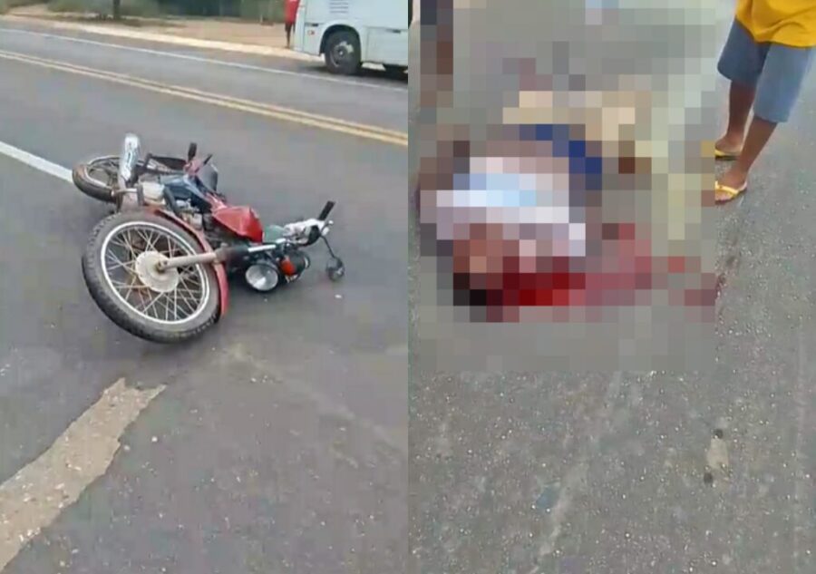 Motociclista morre em colisão com carro na BR-135 em Santa Luz; motorista foge