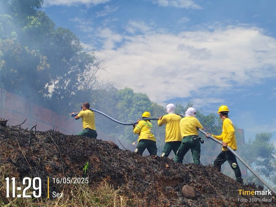 Incêndio de grandes proporções em Bom Jesus é controlado por Brigadistas em treinamento