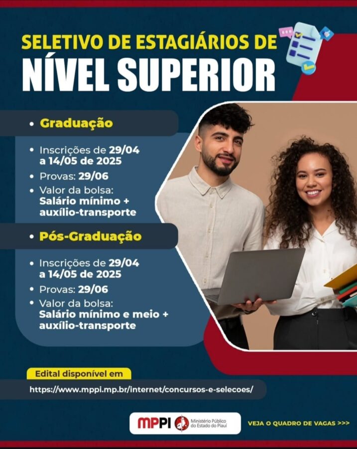 Oportunidade de Estágio em Bom Jesus, Sul do Piauí