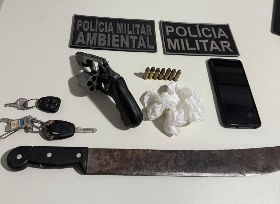 Polícia Militar prende homem com revólver e munições em bar na zona urbana de Baixa Grande do Ribeiro