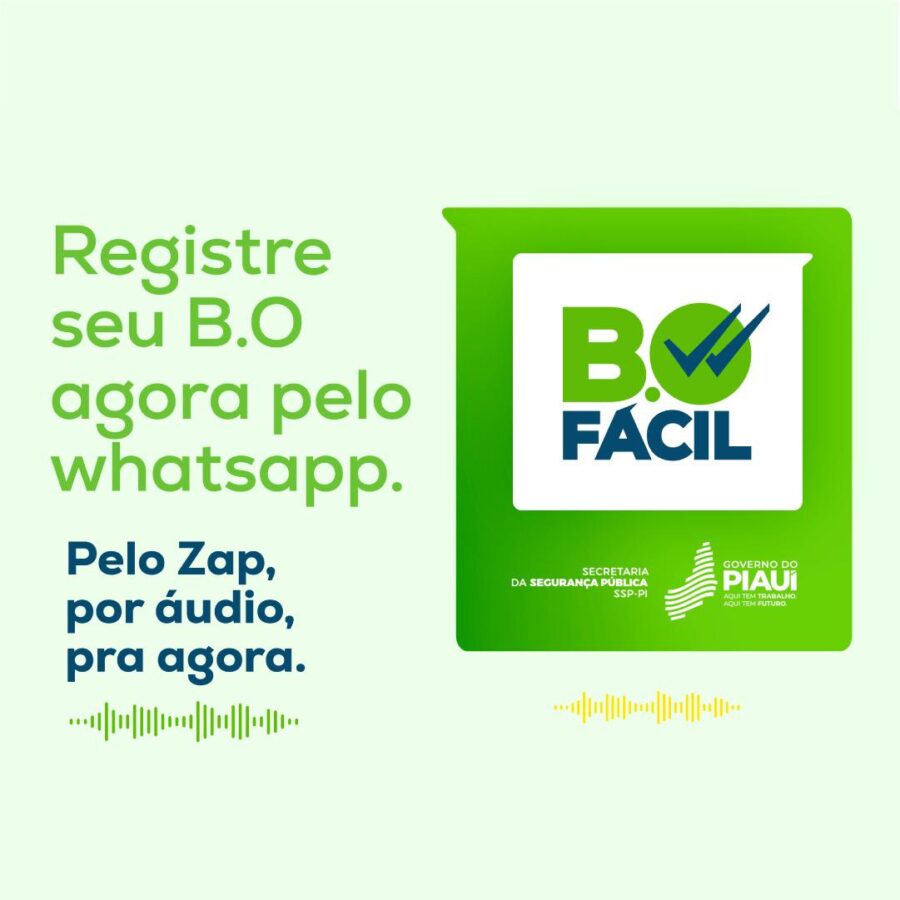 Piauí lança o BO Fácil: primeiro serviço do país que permite registrar boletim de ocorrência via WhatsApp