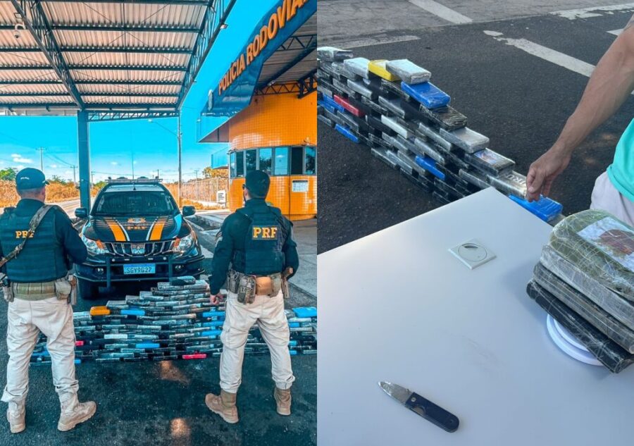 PRF apreende cerca de 140 kg de cocaína em ônibus apreendido no Piauí