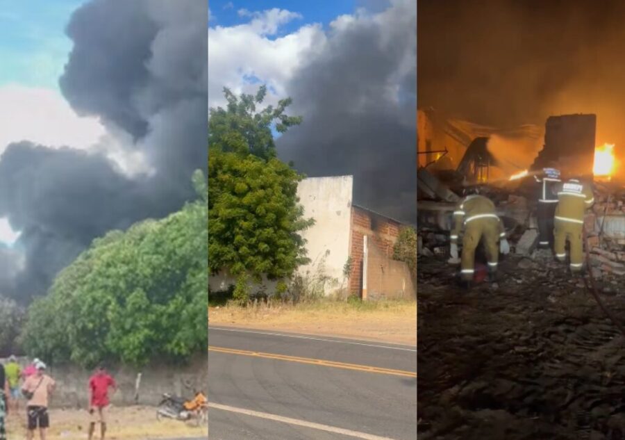 Incêndio de grandes proporções destrói fábrica de recicláveis em Canto do Buriti