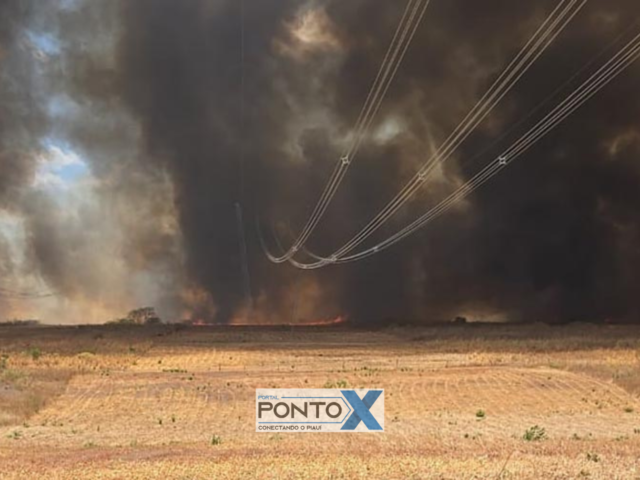 Incêndio mobiliza bombeiros e brigadistas em Canto do Buriti, Sul do Piauí