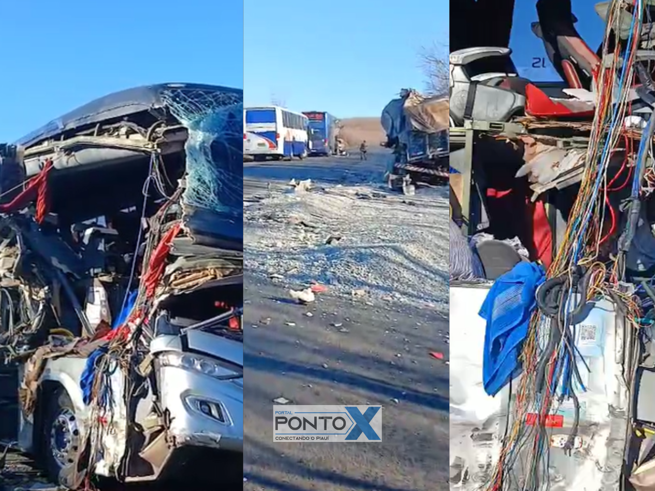 Acidente entre ônibus e carreta deixa um morto e cinco feridos na BR-135: (VÍDEO)