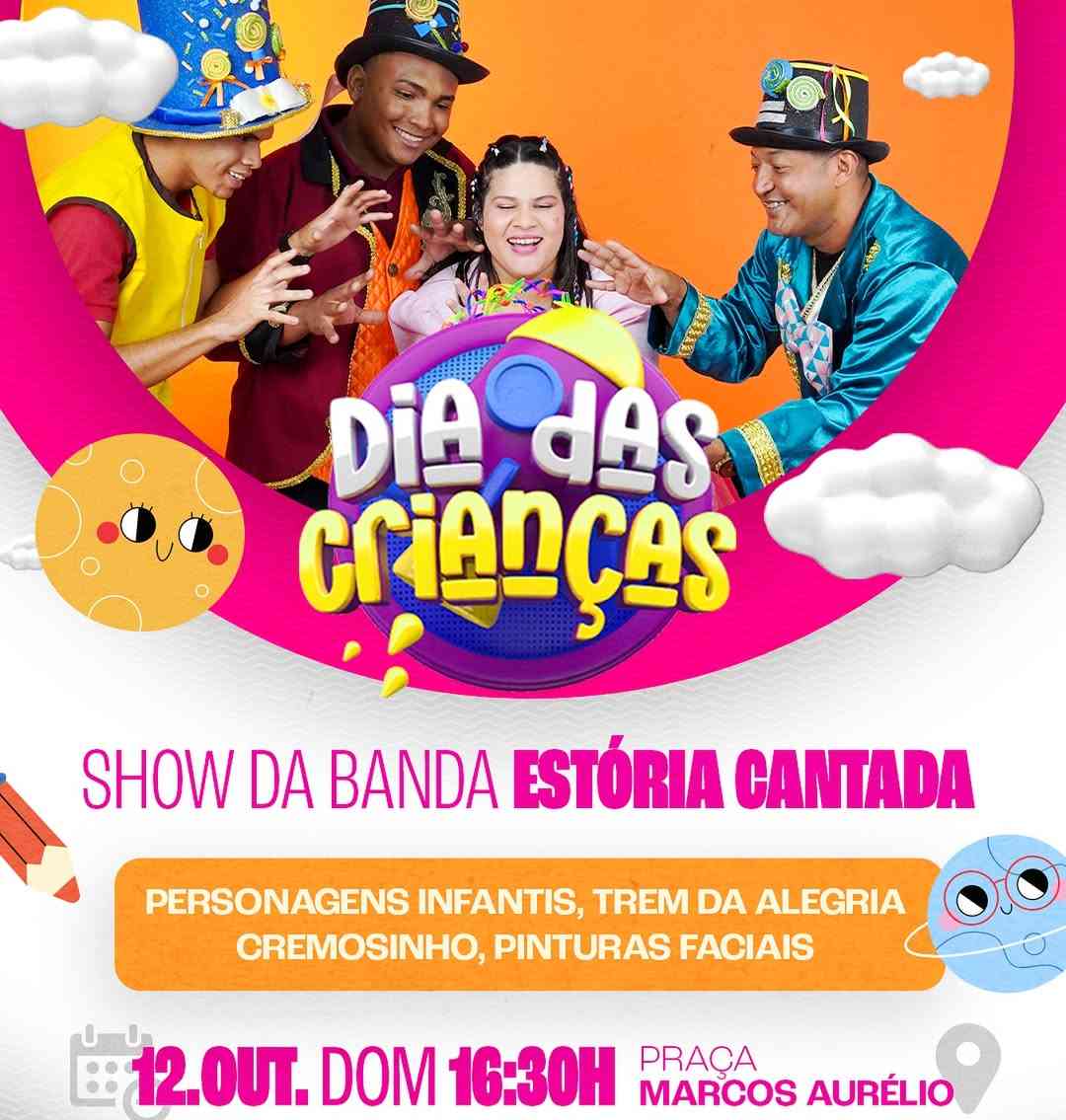 Bom Jesus celebra o Dia das Crianças com show da banda Estória Cantada na Praça Marcos Aurélio