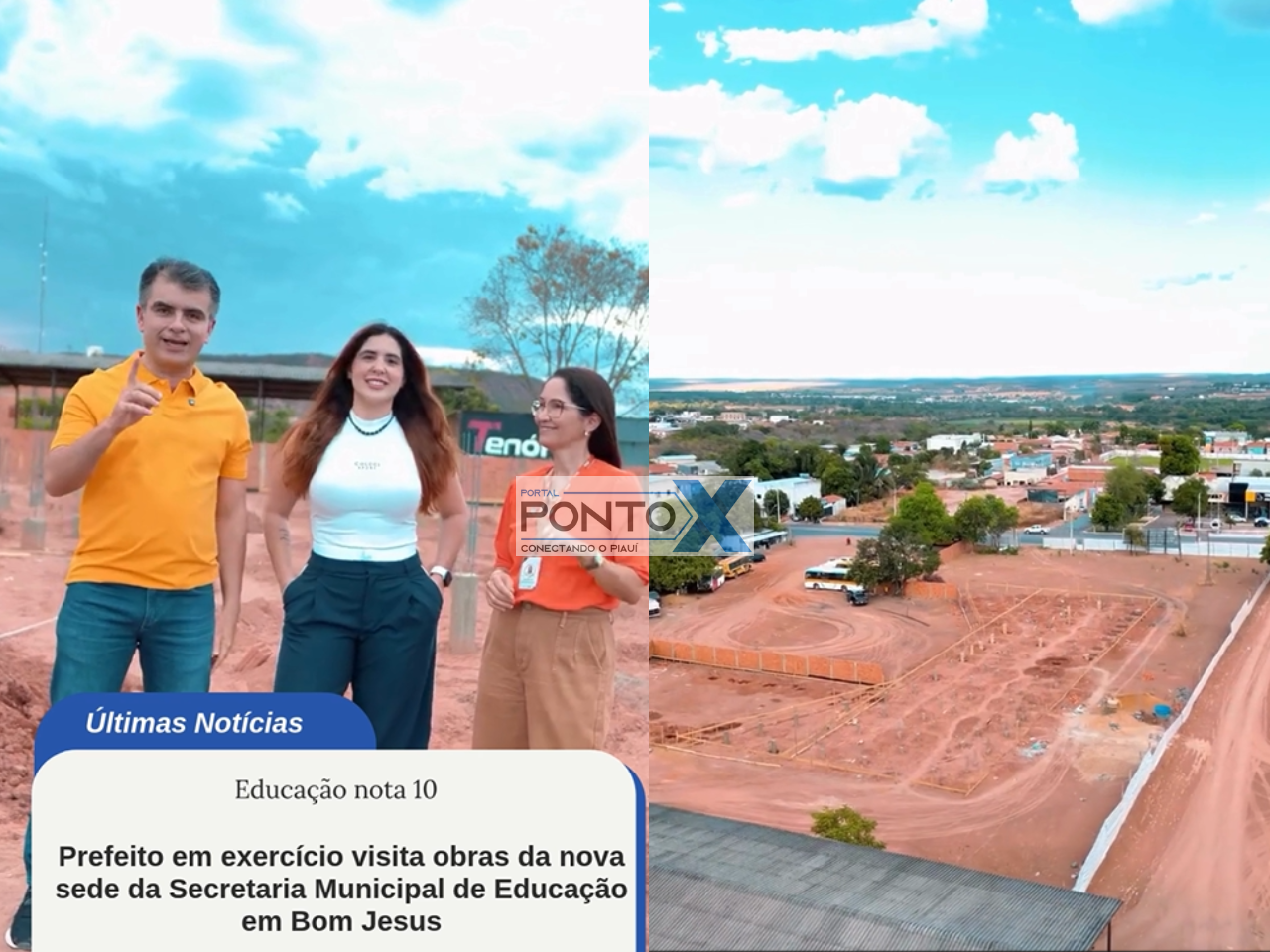 Prefeito em exercício visita obras da nova sede da Secretaria Municipal de Educação em Bom Jesus