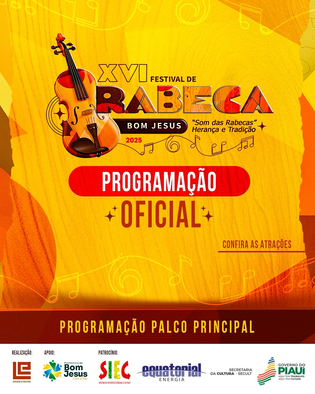 Festival de Rabeca de Bom Jesus divulga programação oficial da 16ª edição