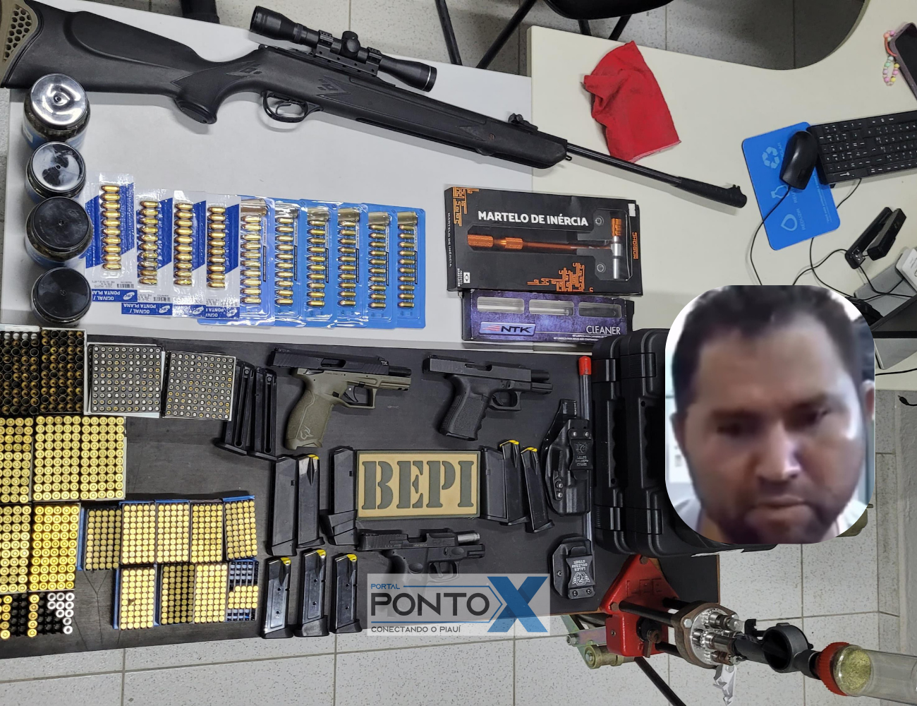 PM apreende arsenal de armas e munições na casa do autor de matar casal em Teresina