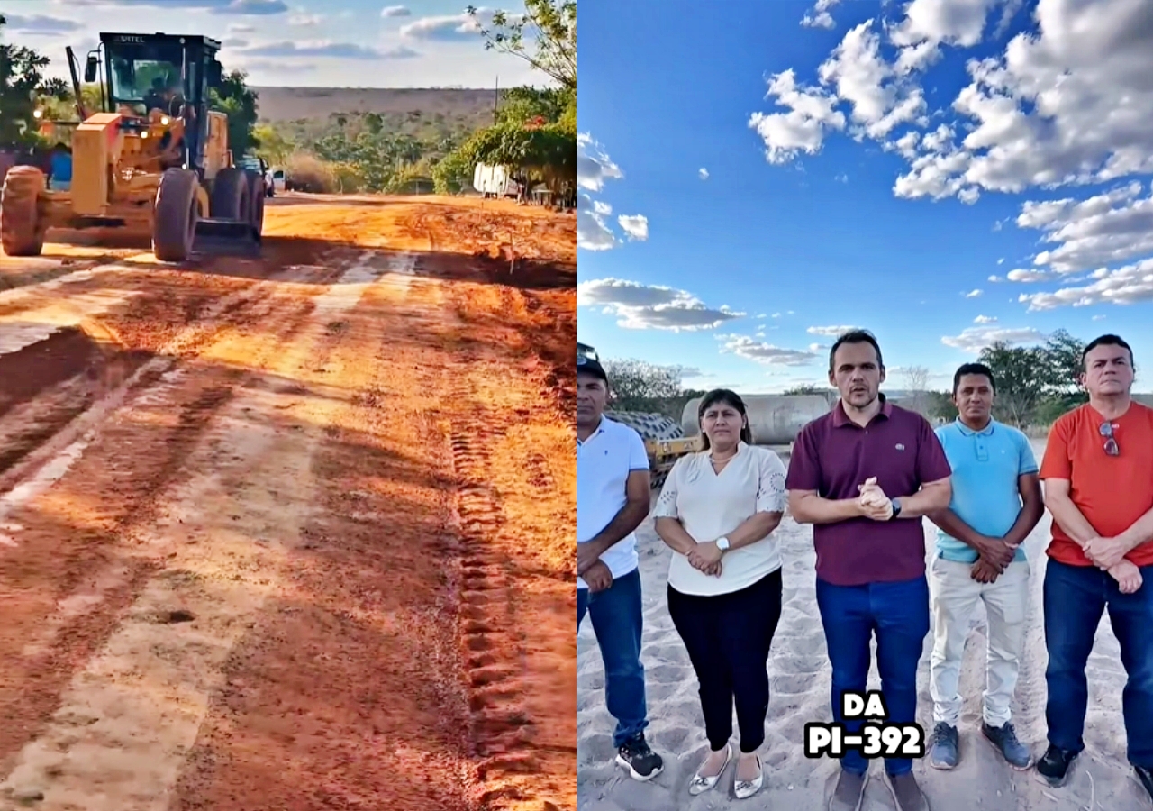 Prefeito Raimundo Sobrinho acompanha início das obras de asfaltamento da PI-392 em Currais