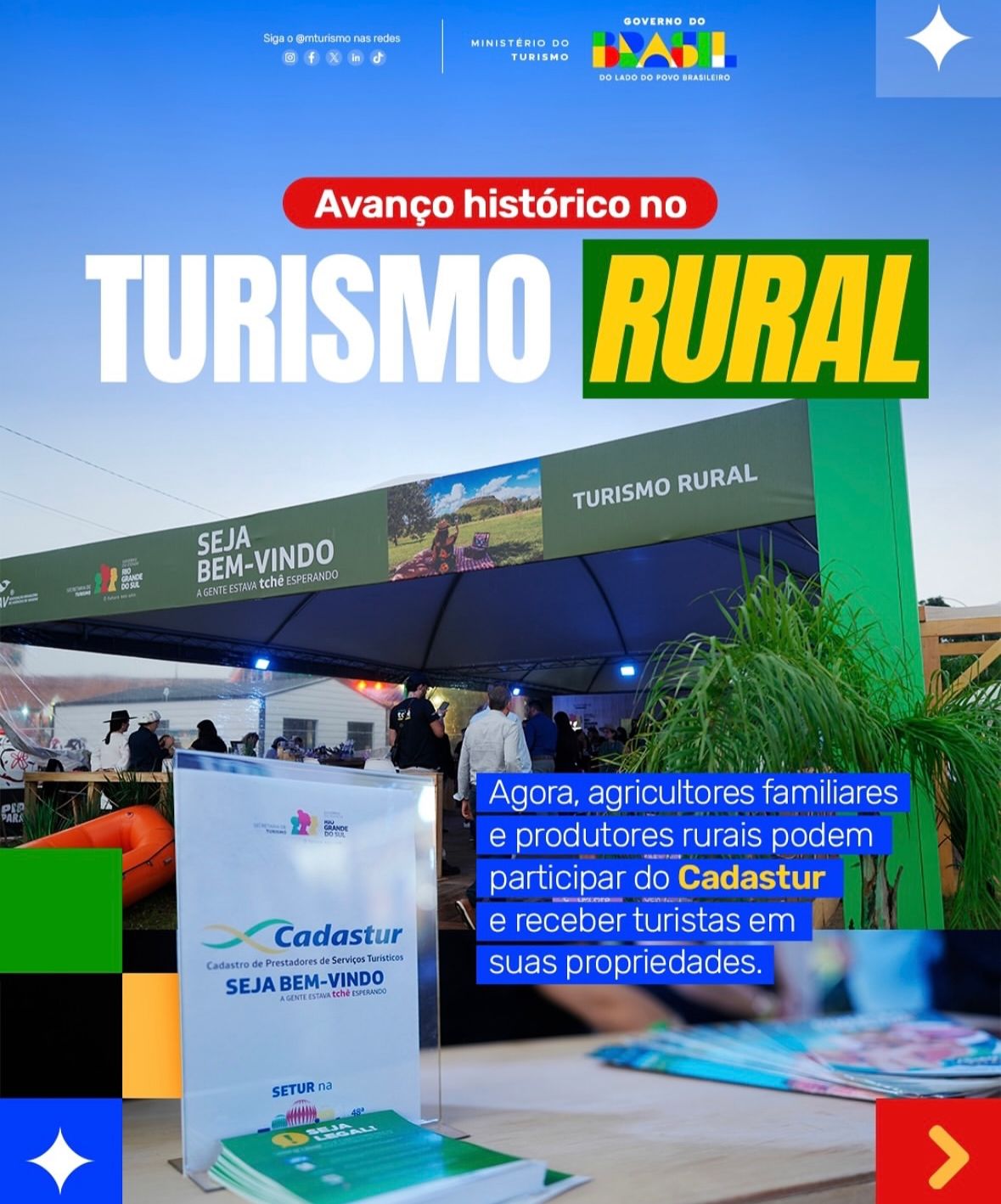 Produtores rurais e agricultores familiares agora podem se cadastrar no Cadastur