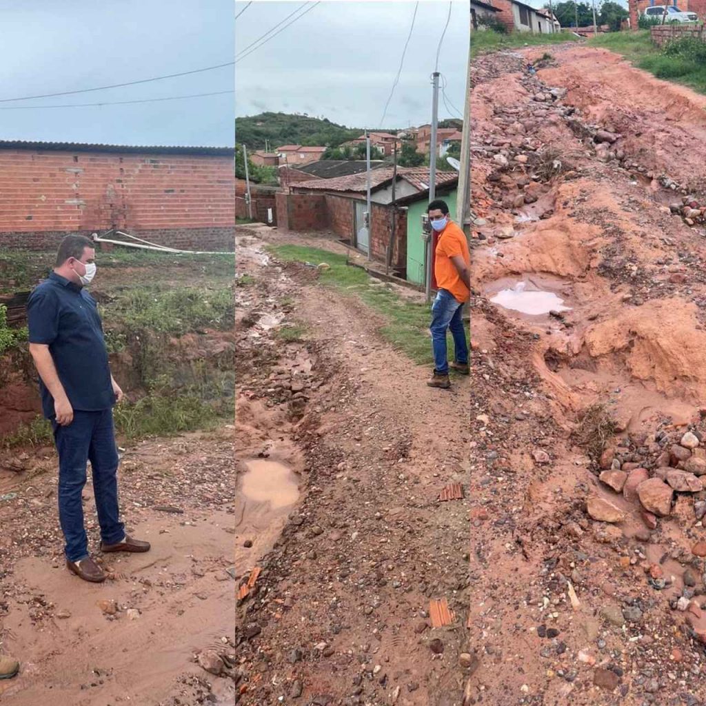 Nestor Elvas (MDB), visita ruas danificadas pelas fortes chuvas