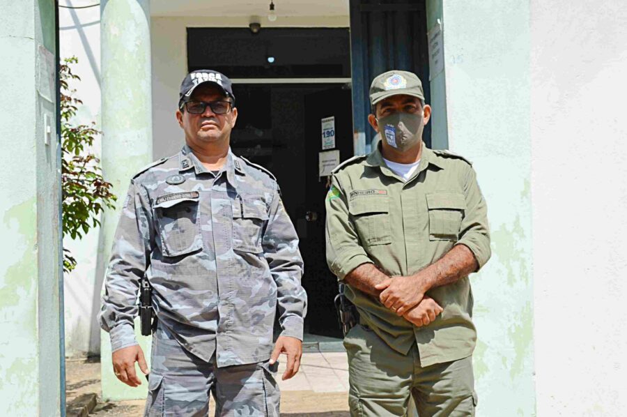 Major Evandro Gomes, comandante do 19º BPM de Bom Jesus e Comandante da 1ª companhia, Ricardo Pinheiro.
