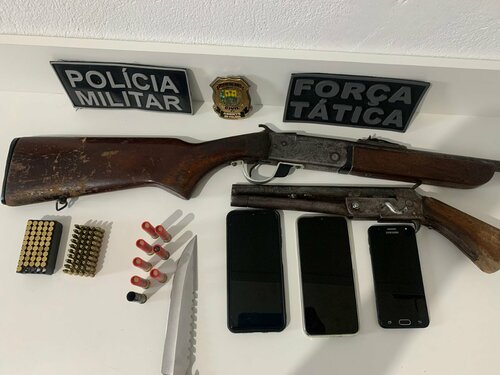 Foto: Armas apreendidas em Bom Jesus-PI (Polícia Civil)