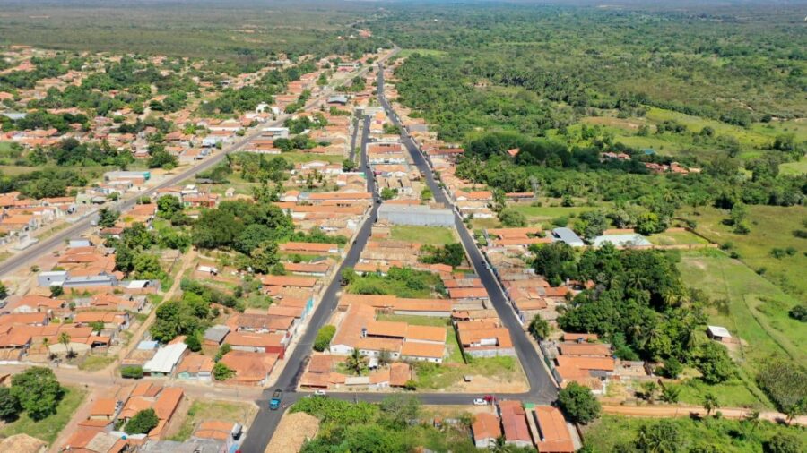 Foto aérea da cidade de Cristino Castro-PI (Créditos: Ccom da Prefeitura Municipal)